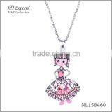 Alloy Doll Pendant Necklace With Long Chain,fashion Wholesale Pendant Necklace