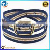 2015 New Popular Striped Design Men Woven Polyester Cotton Belt