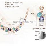 High Quality Crystal Jewelry Sets Opal Colorful Stone Hollow Circle Gold Plated Statement Chain Necklaces And Earring Sets thumbnail-4