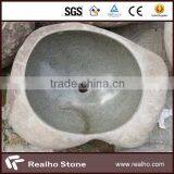 Natural Stone Grey Round Wash Basin for Bathroom thumbnail-2