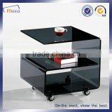 Chinese Factory Tempered Glass Acrylic Coffee Table With Wheels thumbnail-4