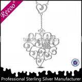 Sterling Silver Tree of Life Pendant, Hollow Design Flower Pendant thumbnail-1
