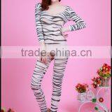 CK06302x Sexy Lace Transparent Long-sleeved Zebra Lingeries Bodystocking thumbnail-2