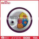 Round Colorful Flower Print Melamine Chip and Dip , Plastic Food Serving Tray thumbnail-1