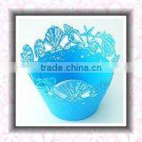 Blue Butterfly Decorative Cupcake Wrapper for 2016 Olympic Game