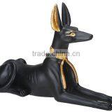 Large Sitting Handmade Painted Resin Egyptian Dog Statue for Sale thumbnail-1