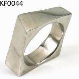 Mens Black Smooth Titanium Stainless Steel Biker Ring Silver thumbnail-1