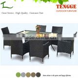 6 seat dinner table and chair black rattan dining table set