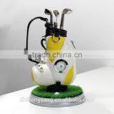 Creative Small Gifts Desktop Clock Table Decorations Golf Art Pen Case thumbnail-1