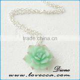 Wedding Bridal Jewelry Flower Necklace Green Mint Succulent Necklace thumbnail-4