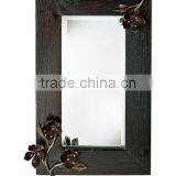 black antique designer rectangle wall art mirror