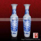 Landscape Pattern Giant Blue and White Floor Vase for Hotel Decor thumbnail-1