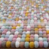 High Quality Nepal Handmade Light Golden Rectangular Felt Ball Carpets/Rugs thumbnail-1