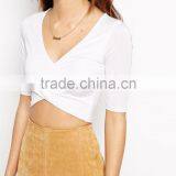 Latest Arrival Glamorous Petite Wrap Front Crop Top With Breathable Fabric thumbnail-2