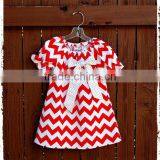 Christmas Clothes Baby Girl Frock Red And White Chevron Dress thumbnail-2