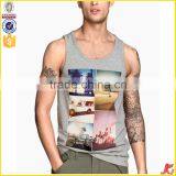 100% Polyester Mens Wholesale Printed Tank Tops Men in Bulk thumbnail-1