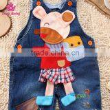 Spring Stylish Baby Jeans Cute Animal Pattern Overalls Children Denim Overalls Fashion Strap Jeans thumbnail-2