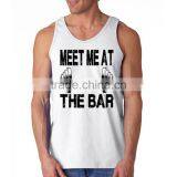 Custom Fashion Design Printed Wholesale Mens 100% Cotton Gym Tank Top thumbnail-2