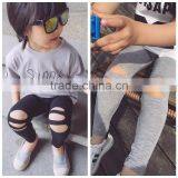 S65915A Spring Kids Broken Holes Leggings Cool Style Kids Leggings thumbnail-1