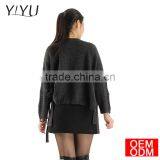 Customized 2017 Fashion Ladies Zipper Sleeve Pullover Sweater thumbnail-2