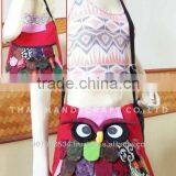 Hill Tribe Shoulder Bag Patchwork Fabric OWL thumbnail-1