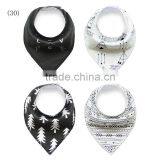 High Quality Cotton Baby Bandana Bib Plaid Organic Bamboo Terry Cloth Bib Drool Triangle thumbnail-3