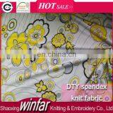 Winfar Hot Sell Cheap Knit Print Polyester Spandex Jersey DTY Fabric Manufacturers in Shaoxing thumbnail-1