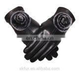 China Factory Wholesale Winter Warm Real Sheepskin Soft Leather Work Glove for Lady thumbnail-2