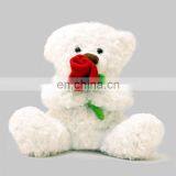 Custom Teddy Bear With Bouquet White Bear Plush Flower Valentine Stuffed Toys thumbnail-1