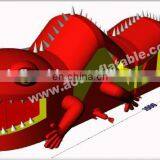 New design inflatable red lizard obstacle course