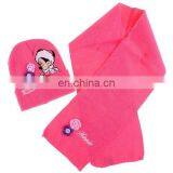 Fashion soft feeling peach lovely minnie hat and scarf set