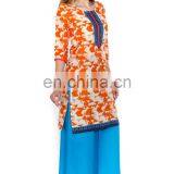 Designer Jaipuri Print Kurtis Hand Work Round Neck Short Length Wholesaler India thumbnail-5