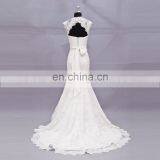 Dainty Lace Applique Cap Sleeve Keyhole Back Beading Belt Wedding Party Dress thumbnail-2