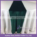 TR039C Dark Green Italian Velvet Fabric Table Runner Wedding thumbnail-2
