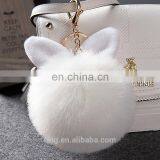 Fluffy Pom Pom Keyring Artificial Fur Rabbit Ear Fur Ball Keychain thumbnail-3
