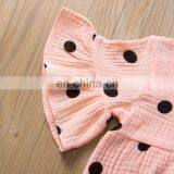 Baby Girl Plain Color Flare Sleeve Cute Pattern Romper Jumpsuit Factory Wholesale Price Boutique Girls Romper thumbnail-5