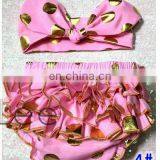 Girls Gold Polka Dot Shorts Baby Bloomers + Headbands 2pc Set Children Ruffled Shorts Kids Cotton Underwear Girls Boutique Short thumbnail-6