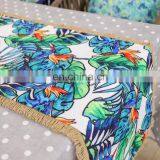 Latest Design Banana Green Leaf Printed Pattern Table Runner for Garden thumbnail-3