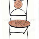 Metal Outdoor Folding Chair Coffer Table Round Chair thumbnail-2