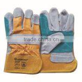 Natural Color WESTERN EUROPE Double Palm Work Gloves Safety Gloves Leather thumbnail-4