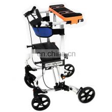 High quality four wheel lightweight foldable alloy aluminum adult forearm rollator walker with stand handle