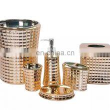 Top Sale Pretty Design Gold Plated Bathroom Accessories for 5 Star Hotel Bath Set thumbnail-1