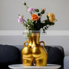 Figurines Creative Design Model Home Decorative Abstract Handmade Body Base Large Art Ceramic Flower Vase thumbnail-2