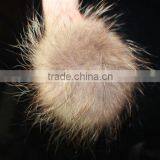 Real Raccoon Fur Ball Key Chain Raccoon Fur Pompons For Hats For Shoes Fur Cap Accessories Ball thumbnail-1