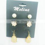TRIO EARRING,PEARL,FLOWER,TEARDROP thumbnail-1