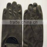 Faux Suede Leather Gloves Grey Suede Driving Leather Gloves Women thumbnail-2