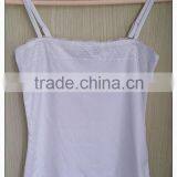 Simple Girl's Knitting Wear White Lace Lined 100%Cotton Tank Top
