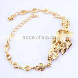 Lovely Adjustable Gold Plated Colorful Owl With Green Eyes Crystal Bracelet thumbnail-5