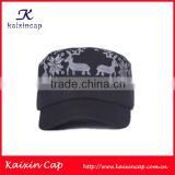 Fashion Custom Cotton Fabric Army Military Style Sports Hat And Cap With Floral Pattern On The Top Factory Wholesale