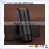 Custom Fine Leather 2 Tubescigar Holder Travel Case Tobacco Havana Free Chinese Factory